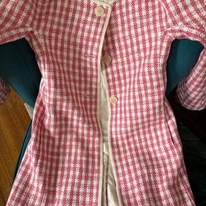 Pink and White Checkered Coat